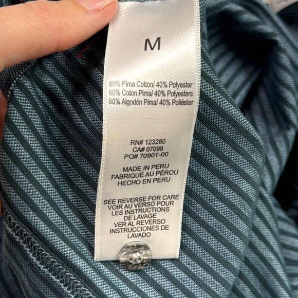 Travis Mathew Men's Blue and Gray Striped Polo Shirt Size Medium - Picture 8 of 10